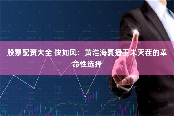 股票配资大全 快如风：黄淮海夏播玉米灭茬的革命性选择